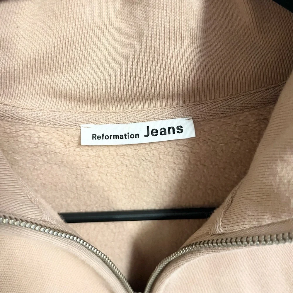 Reformation Marla cotton 1/4 zip Sweatshirt (Small) - Picture 4 of 8